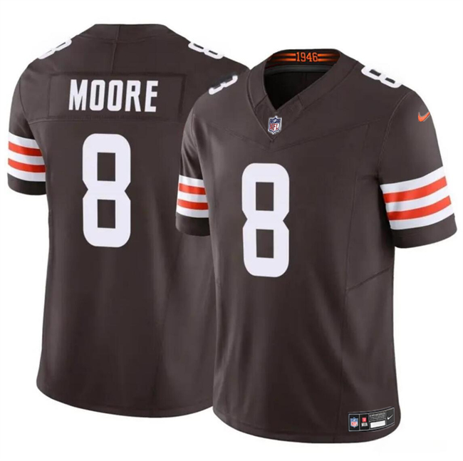 Men's Cleveland Browns #8 Elijah Moore Brown 2023 F.U.S.E Vapor Limited Football Stitched Jersey